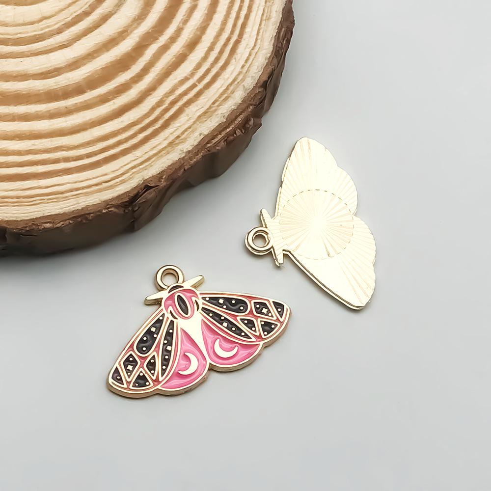 Colorful Enamel Alloy Butterfly & Leaf Pendant Charm for DIY Jewelry