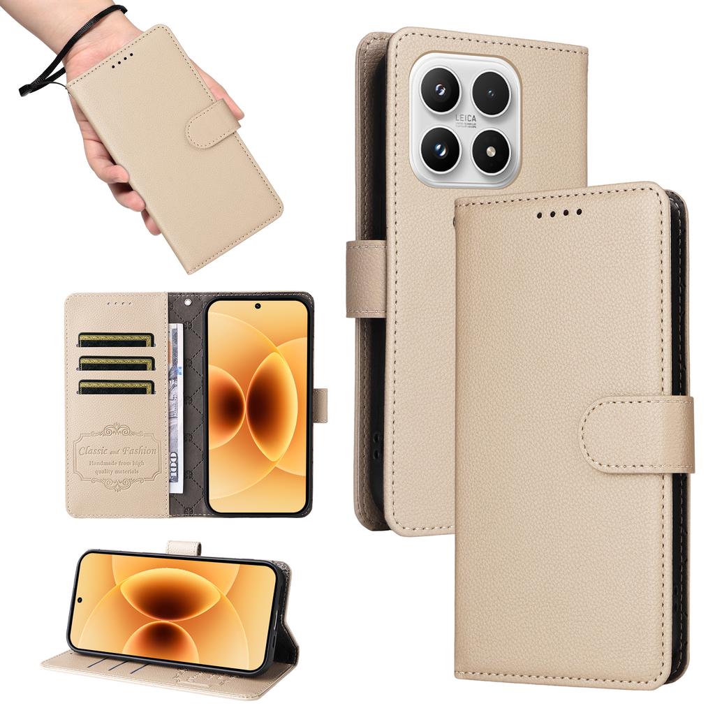 For iPhone 17 Pro Max Case Card Holder Kickstand Leather + TPU Phone Cover with Ring Holder