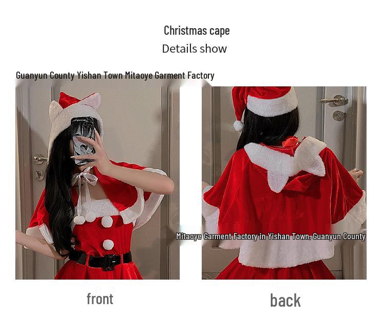 Sexy Red Santa Babydoll Dress for Stage Performance