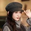 Herbst- und Winterhüte für Damen Vielseitige Mode im britischen Stil Baskenmütze Winddicht und warm Maler Koreanischer Stil Mode Sternanis-Hut