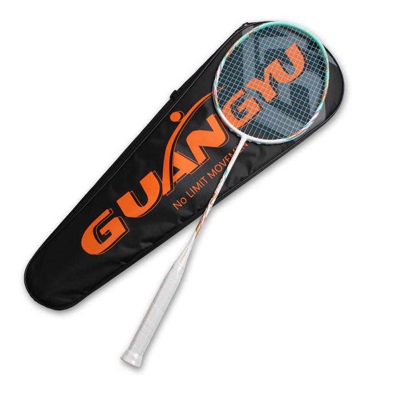 Ultra Lightweight Carbon Badminton Racket Beginners Training 6U Weight Durable Frame Pre-Strung 24lbs