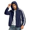 Men's Casual Lightweight Hooded Jacket Quick Dry Long Sleeve Zip Up Windbreaker for Outdoor Sports and Travel