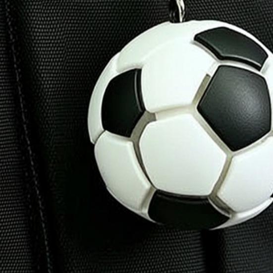 Keychain Pendant with LED Light Realistic Football Design Keyring Compact Bag Decoration Night