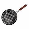 Wooden Handle BBQ Grilling Pan Folding Barbecue Plate Outdoor Grill Topper  Kitchen Roasting