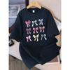 Summer T-shirt Women's Colorful Bow Printed Short Sleeve Comfortable Soft Round Neck Top Holiday Casual Women's Clothing