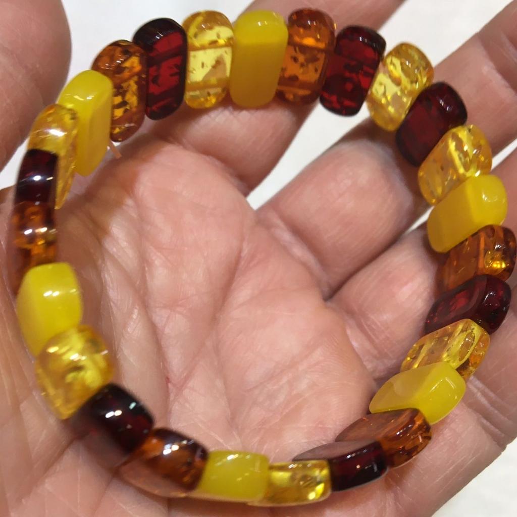 Natuurlijke Kleurrijke Barnsteen Armband Brede Armbanden Mannen Vrouwen Genezende Edelsteen Fijne Sieraden Echte Baltische Bloemen Barnsteen Armbanden