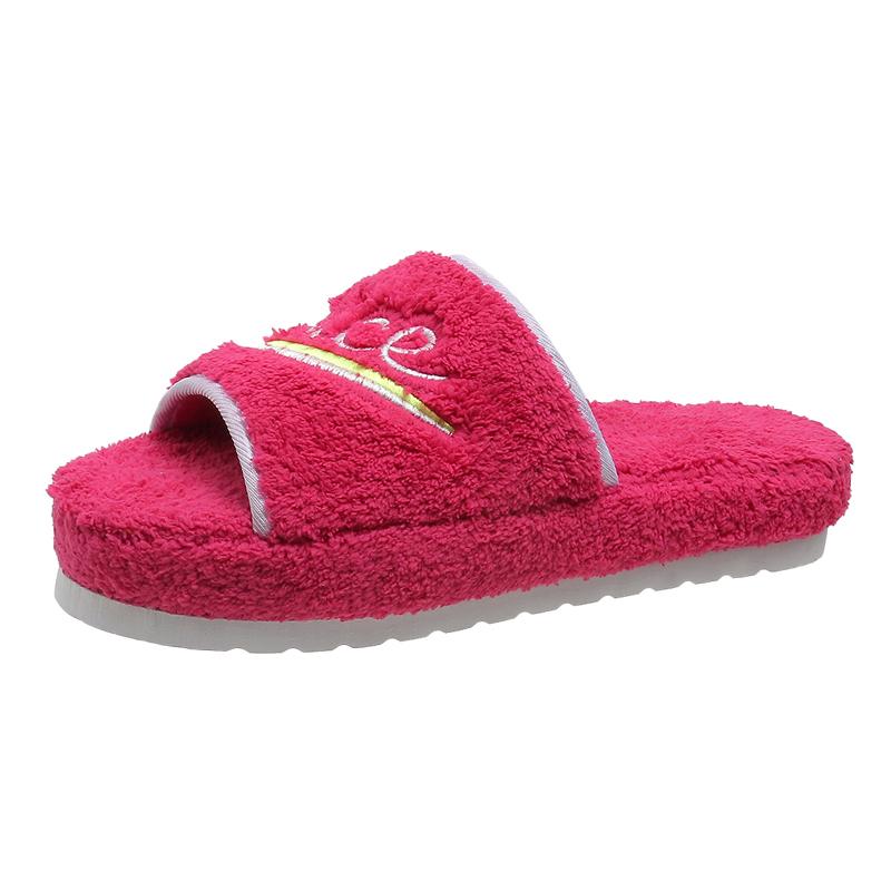 Women Thick Fluffy Faux Fur Slippers Soft Cotton Slippers Fashion Home Bedroom Warm Love Plush Slides Fashion Indoor Floater