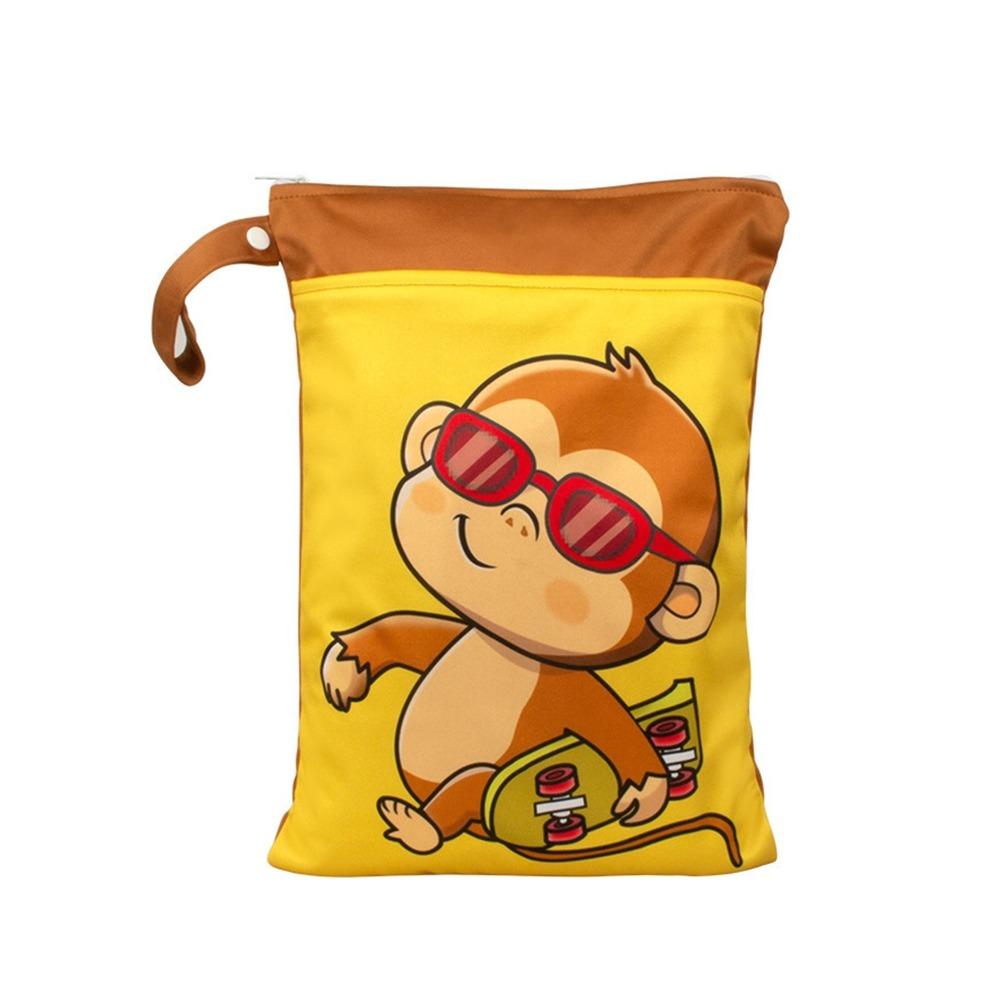 Waterproof Wet Dry Bag Cartoon Diaper Nappy Bag Stroller Bags Wet Storage Bag Gym