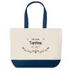 Tote Bag - PLANETEE - Top Aunt - Cotton 40x45 Cm - Blue Background Graphic Design - Large Size