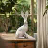 Courtyard Garden Ornament Bunny Decor Yard Rabbit Statue Outdoor Decorations Easter Resin