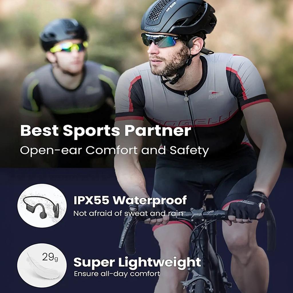 HS1 Kabelloses Knochenleitungs-Headset BT5.0 IPX55 Wasserdichtigkeit 8 Stunden Typ-C