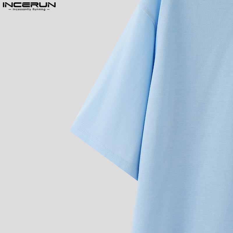 INCERUN Two Pieces Oversized Men Short Sleeve T-Shirts and Loose Pants Outfits Sets