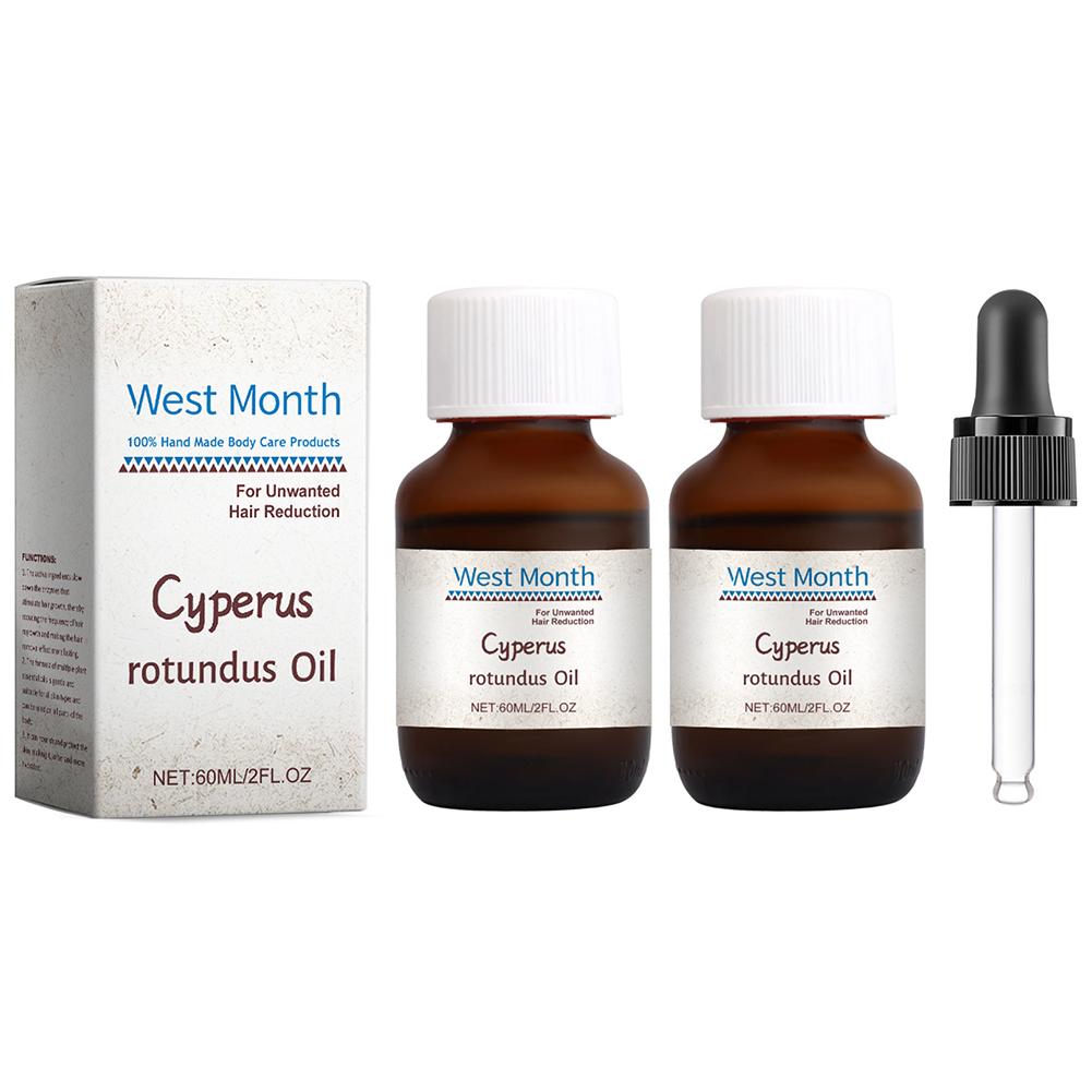 

60 мл Cyperus Rotundus Oil Ефірна олія кипариса для зменшення росту волосся на тілі Натуральна олія кипариса з крапельницею для видалення волосся