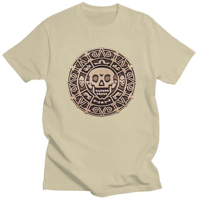 Custom Mens Aztec Pirates Caribbean Skull T Shirts Short Sleeves Cotton Tshirt Tshirt Leisure Tees Clothing
