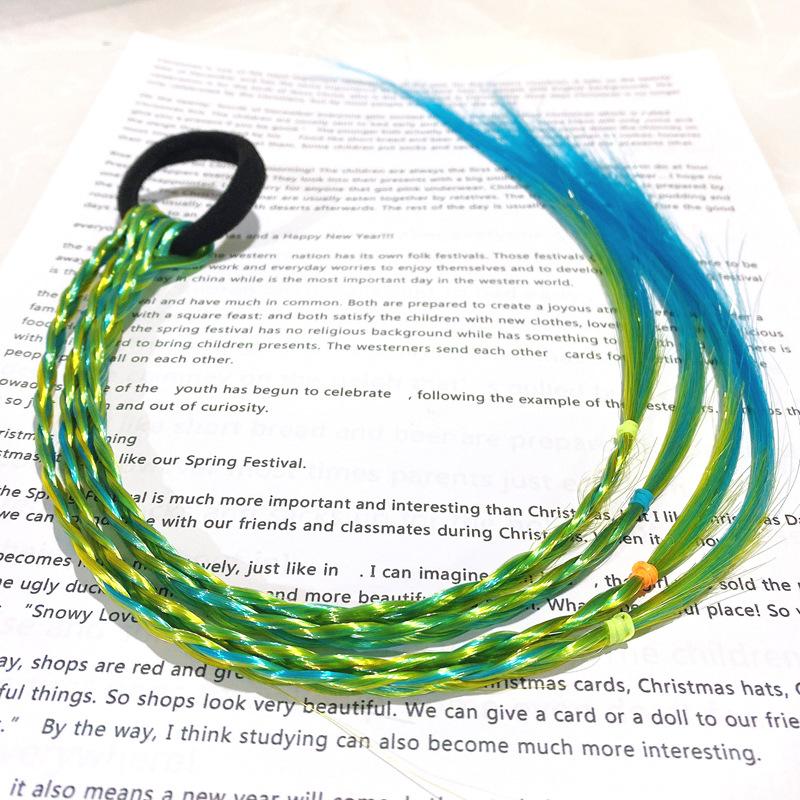 Girls Princess Fashion Wig with Braids Hair Ring Children's Style Baby Girls Little Girls Headdress