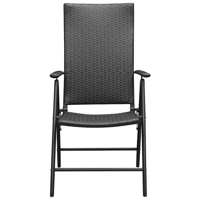 Maison Exclusive - Chaises pliantes 4 pièces en polyrotin noir
