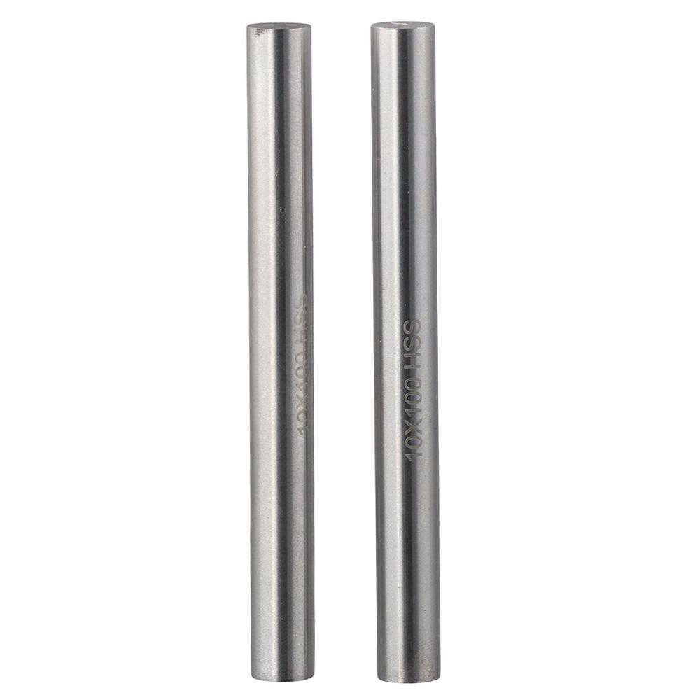 2Pcs HSS Solid Round Rods 10mm x 100mm Lathe Bar Stock Tool Smooth Linear Rail Rod Shaft  Shaft Gear