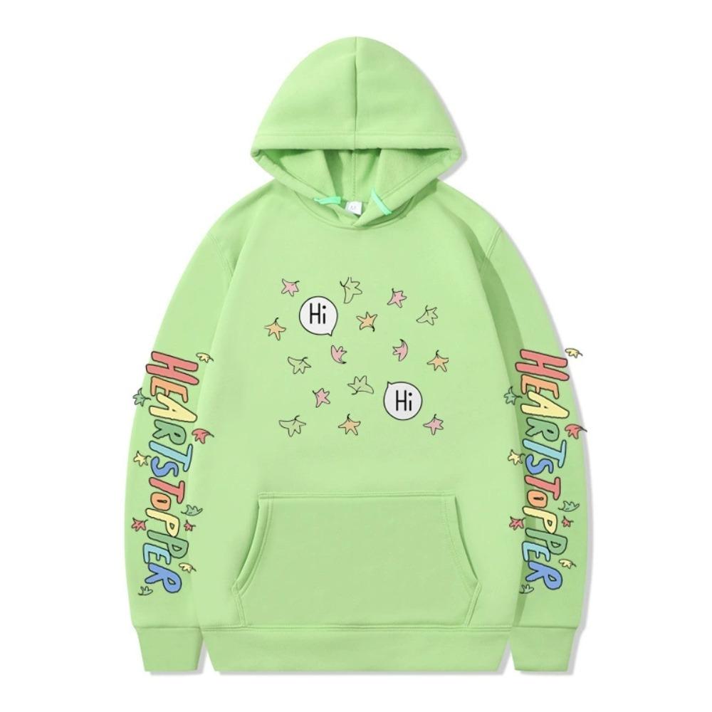 

Mens Womens Hoodie Heartstopper Graphic Hoodies Nick and Charlie Streetwear Harajuku Casual Printed Hooded Pullover Sweatshirts XXS світло-зелений колір