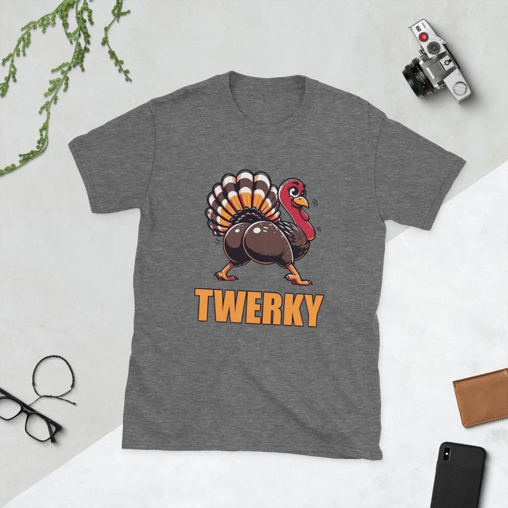 Twerky Unisex T-Shirt — Funny Thanksgiving Turkey Shirt Short-Sleeve Unisex T...