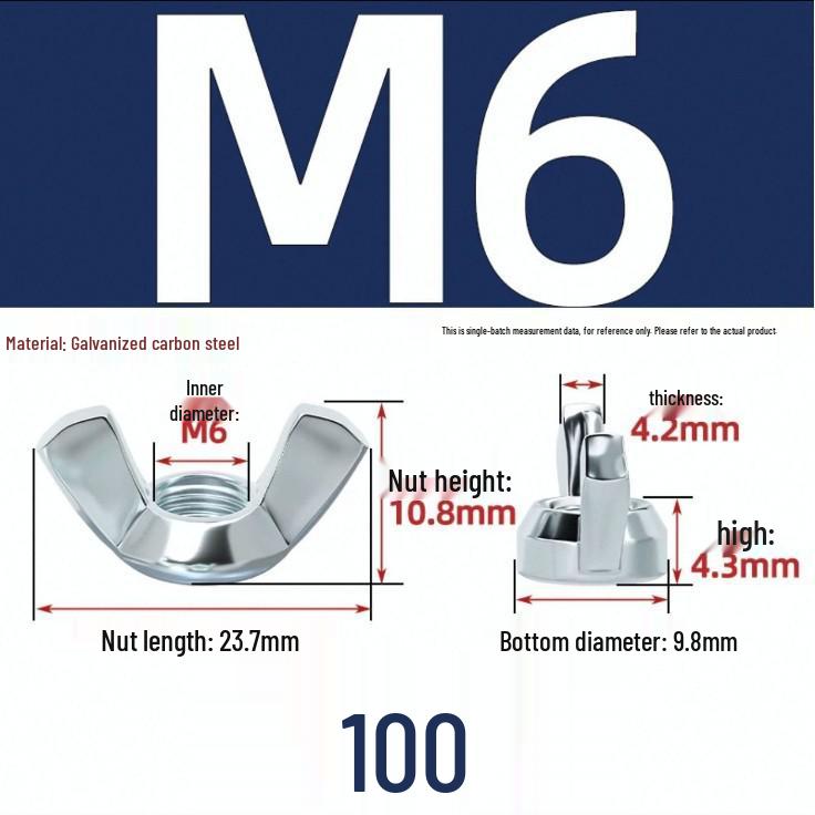 Galvanized Wing, Coin, and Hand-Tightened Nuts (M3, M4, M5)