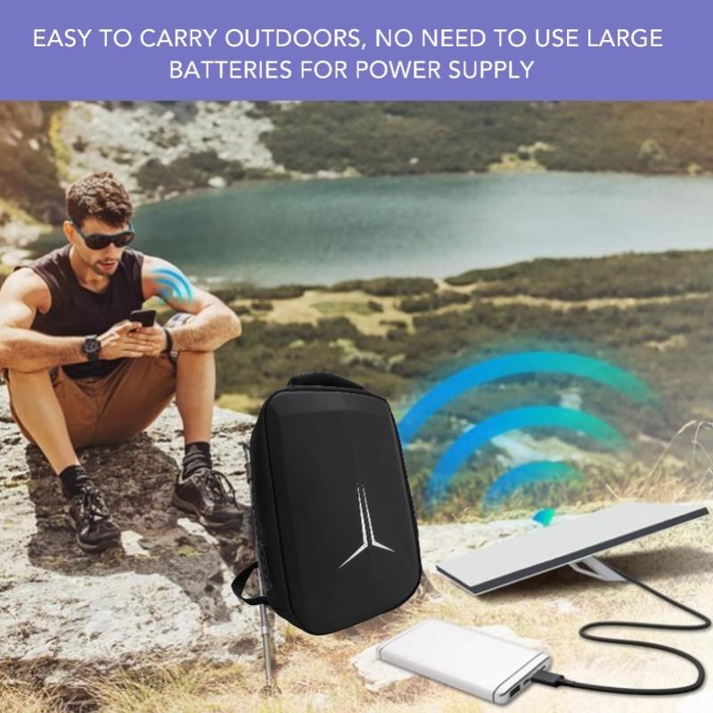 Satellite Backpack Water Resistant Protective Breathable Travel Case with USB Charging Port for Mini Dish Power Supply Cables Pi