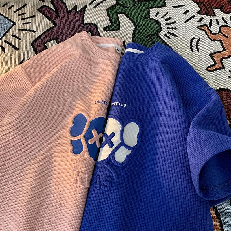 Short-sleeved T-shirt for men, summer loose men's clothing, trendy brand, heavyweight couple half-sleeved clothes