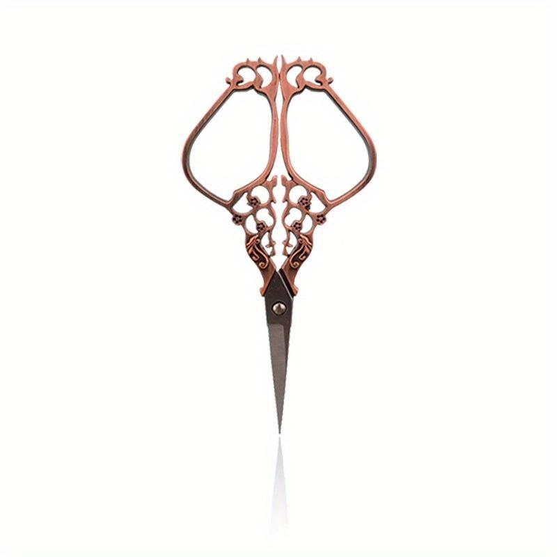 

1 шт. Ретро швейные ножницы из нержавеющей стали, винтажные ножницы для вышивки, портновские ножницы, ножницы для ниток, ножницы для пряжи медный