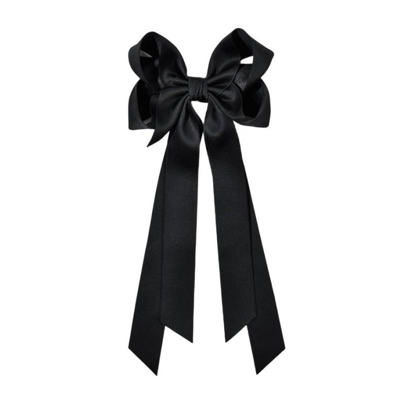 New Matte Bow Hair Clip with Long Ribbon Streamers – Hot-Selling Girls Hair Accessory Other чёрный