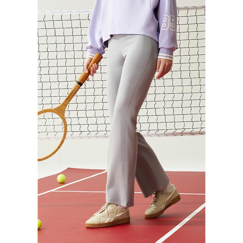 Reebok Casual Comfortable Trendy Knitted Sports Pants Women Bottoms Light-Heather-Gray 24FRC604WGG5