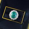 Luxury Set With Diamonds 10 * 12 Pa Green Background Ice Flower Ring Female Rich Woman