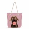 Multifunctional Dog Printed Thick Rope Shoulder Beach Bag Casual Large Capacity Handbag 7621 KTB