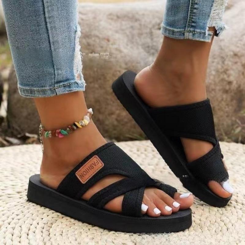 2025New Women's Slippers Summer Breathable Canvas Slippers Fashion Outdoor Casual Sport Slippers for Women Open-toe Beach Slides