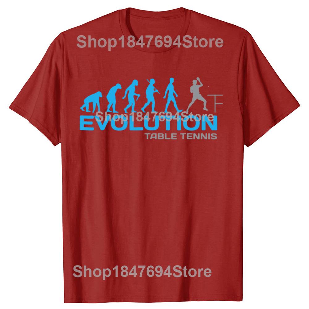 Funny Evolution Table Tennis Ping Pong Game Player T Shirts Graphic Cotton Streetwear Short Sleeve Birthday Gifts Summer T-shirt