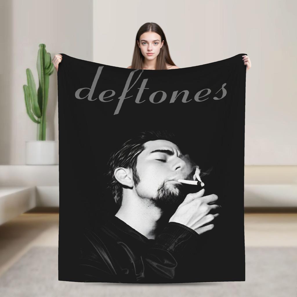Deftones Metal Band Warm Soft Blanket  Picnic Plush Throw Blanket Pattern Couch Chair Flannel Bedspread Sofa Bed Cover