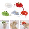 Hat, Handwoven Headband Headwear Comfortable Adjustable with Flower Brim Pet Hat for Costume