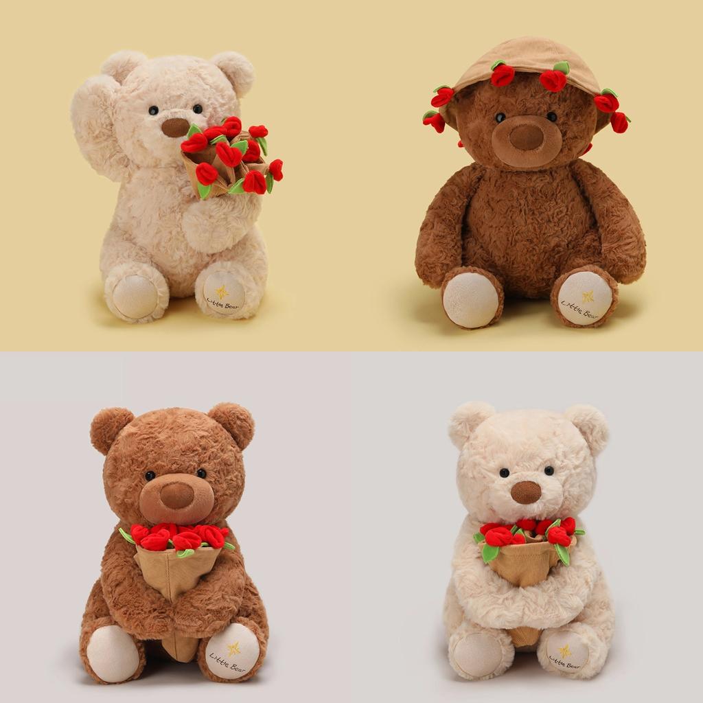 Be Can Roses Turned Into Hats Little Bear Plush Toys Animals Holiday Gifts