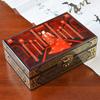 Vintage Filigree Jewelry Box with Copper Wire Inlaid Shells High Gloss Piano Lacquer Pingyao Polished Lacquerware