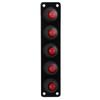 5 Gang Rocker Switch Panel 20A Red Circular On Off Switch Water Proof Aluminum Alloy Panel for Car Boat RV Truck Trailer