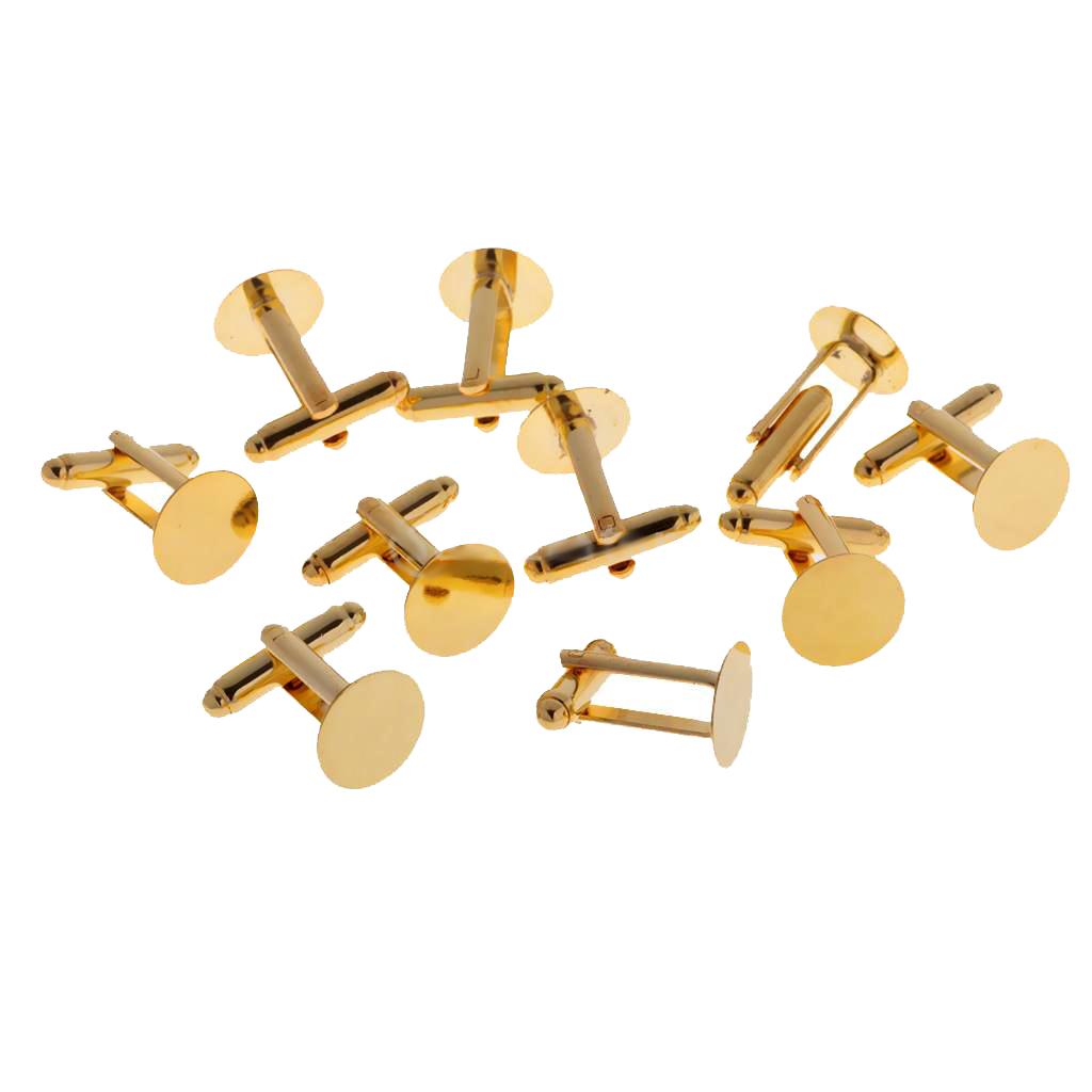 10 Blank 15mm Round Pad Finding Men CuffLink