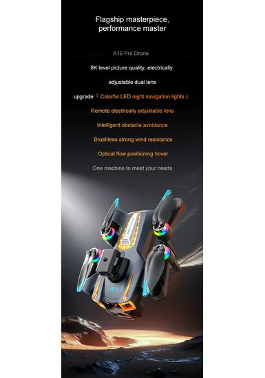 CrossA19PRO Drone: Large Screen HD Aerial Photography with Intelligent Obstacle Avoidance and Brushless Quadcopter.