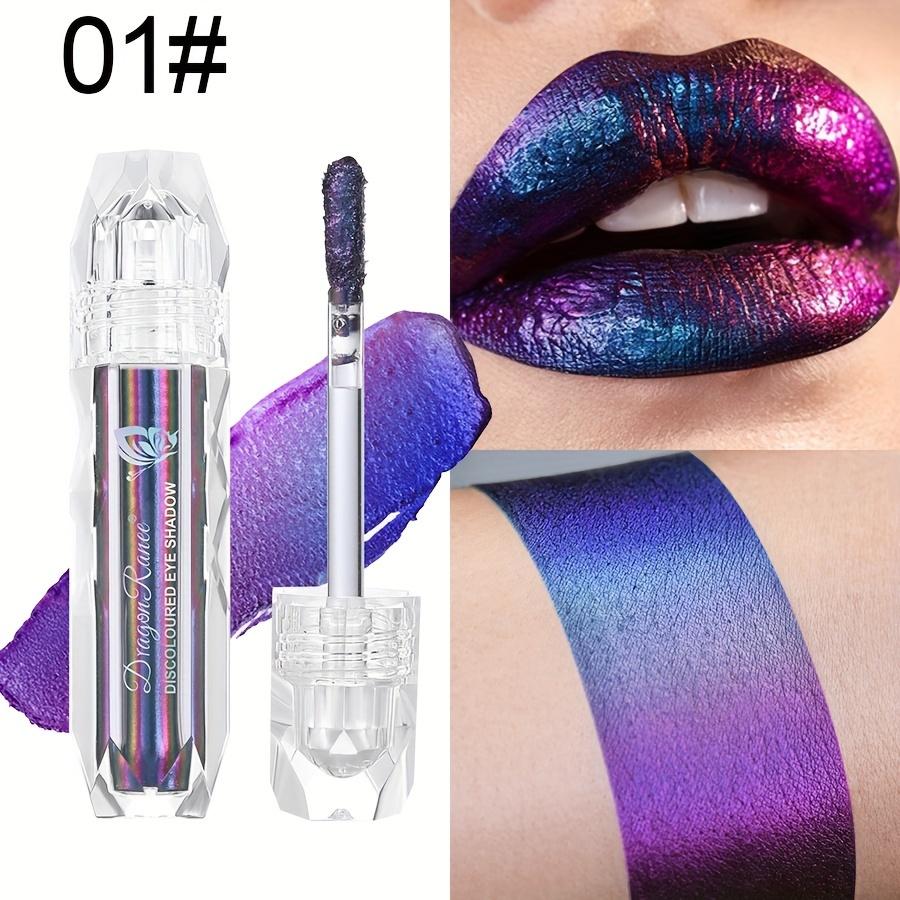 9-Color Chameleon Metallic Lip Gloss Lip Glzae High Shine Long-Lasting Lipstick Coral Tones for Stage & Halloween Makeup