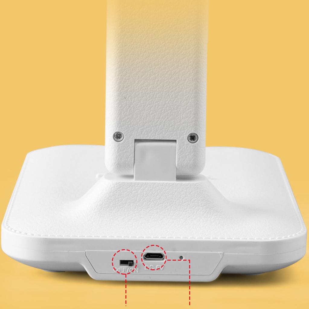 Folding Reading Lamp Eye Friendly 3 Colors Stepless Dimmable LED Desk Lamp for Bedroom Study 5V 1A