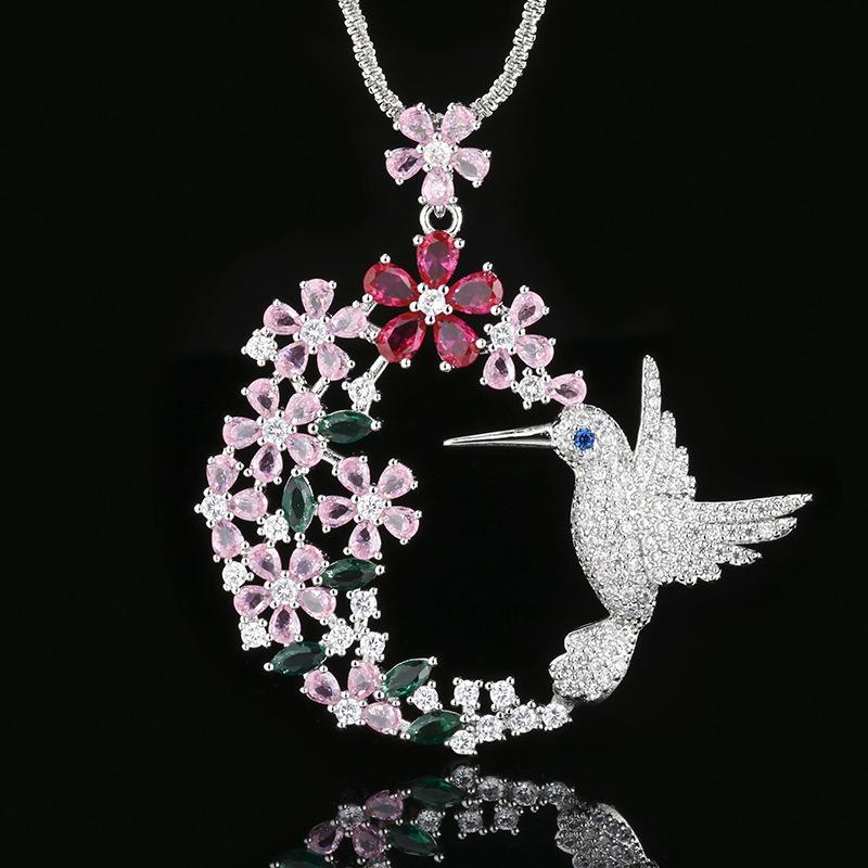 High Jewelry Jewelry Set Luxury Bird Necklace Hollow Opening Ring Women'S Versatile Niche