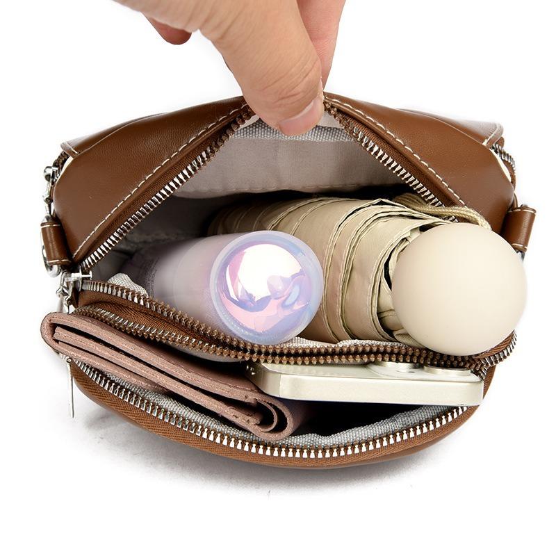 Bag Women's New Niche Design Messenger Bag Mini Multi-layer Small Round Bag Versatile Fashion Shoulder Messenger Bag