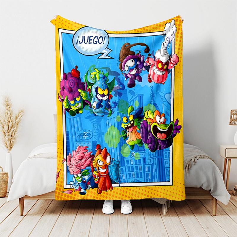 1pc Blanket Superthings3 Print Design, Lightweight Blanket for Sofa, Bed- Soft &Warm, Gift for All Seasons like Christmas, Halloween