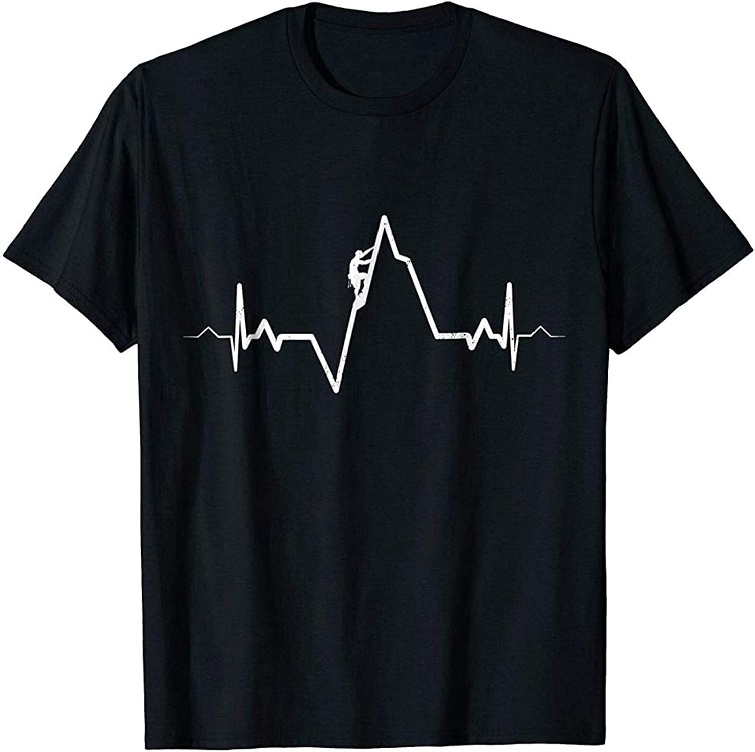 Climbing Heartbeat Rock Mountain Bouldering T Shirt Unisex Gift Men s 3XL чёрный