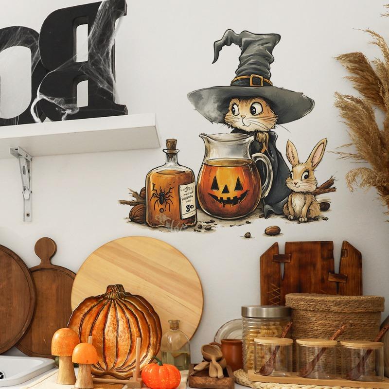 Halloween Tegneserie Kanin Trylleeliksir Soverom Stue Hjem Bakgrunn Forskjønnelse og Dekorasjon Veggklistremerker