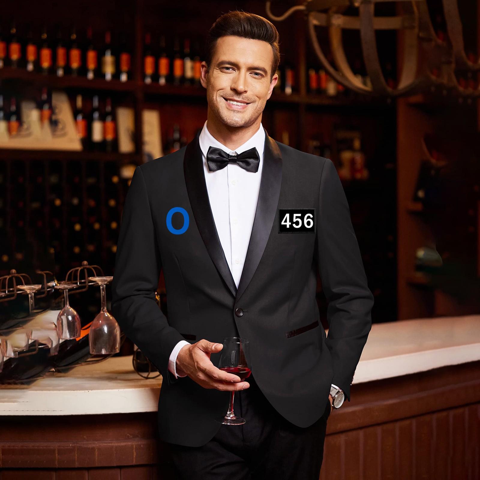 

Men s Slim Fit Single Button Custom Lettered Suit Jacket S