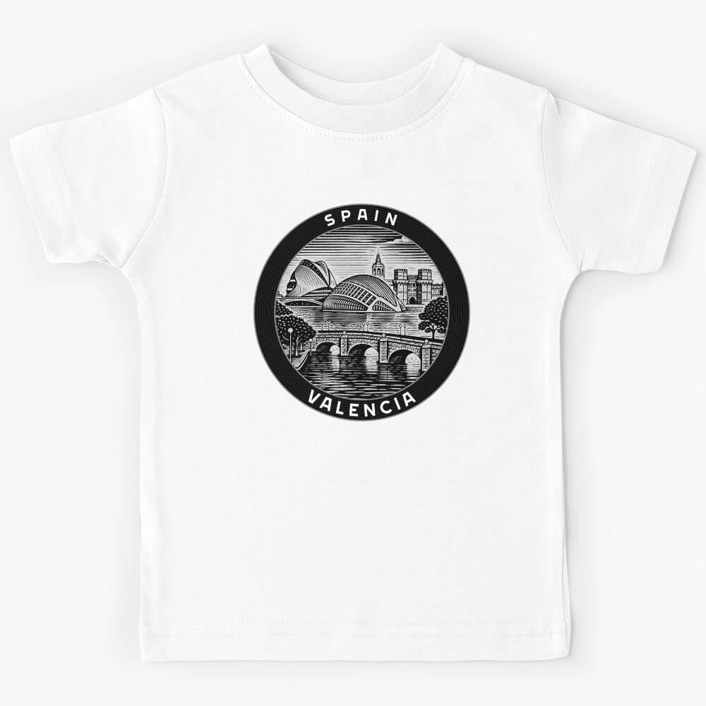 Valencia Spain Linocut Style Kids T-Shirt 170