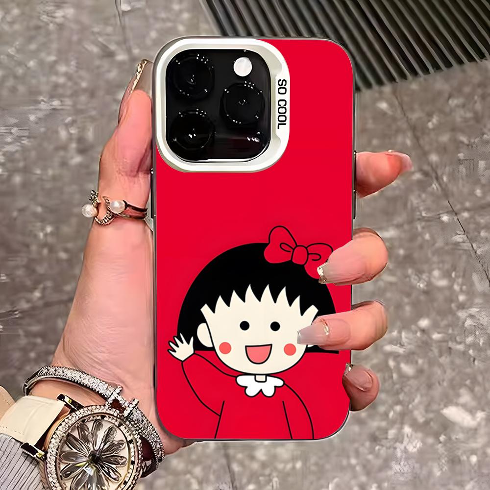 Chibi Maruko-chan Phone Case For IPhone 17 Pro Max 16 15 14 13 11 12 Mini Xs Xr 8 Plus Se Color Silver Cover
